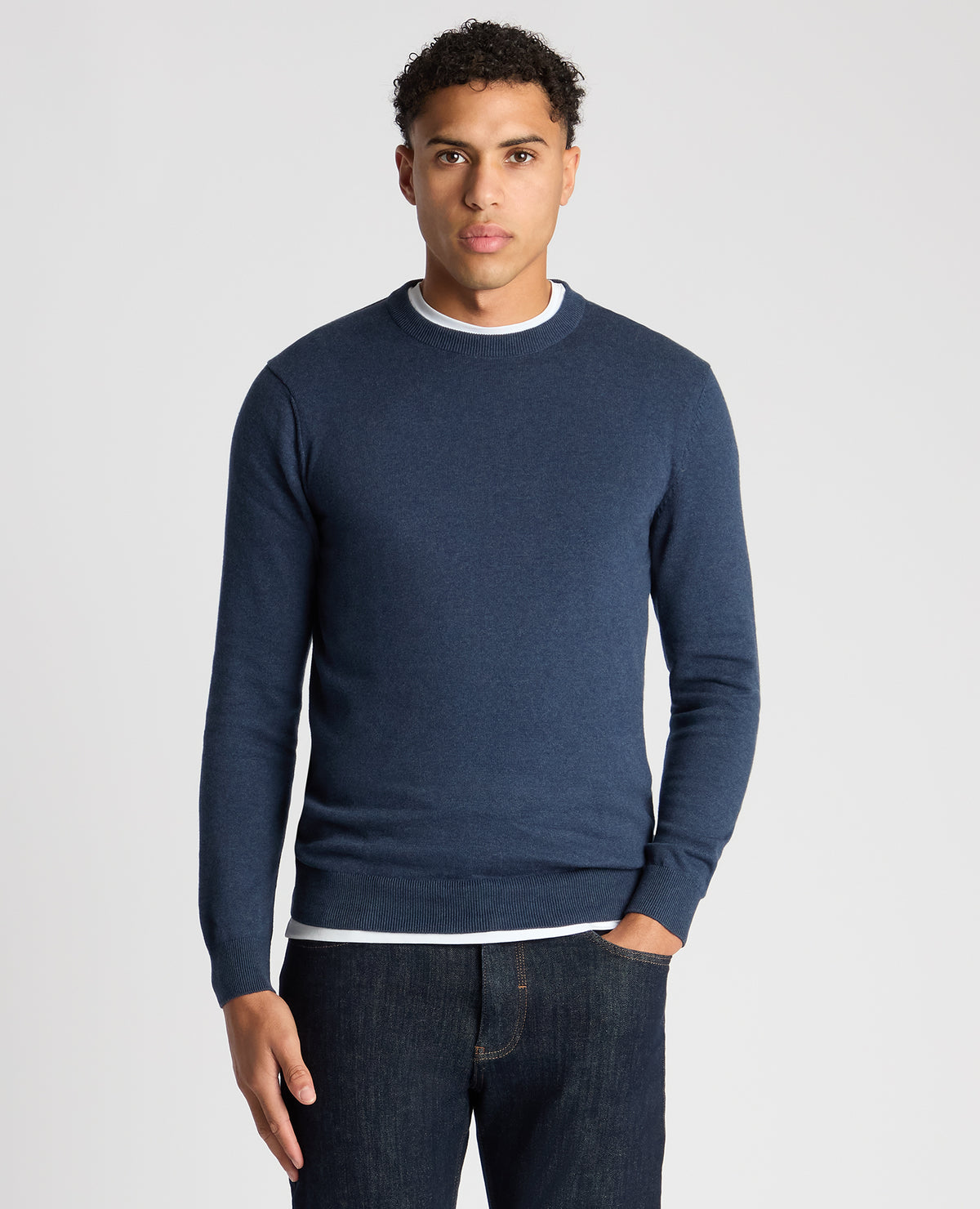 REMUS UOMO : Crew Neck Sweater - Indigo