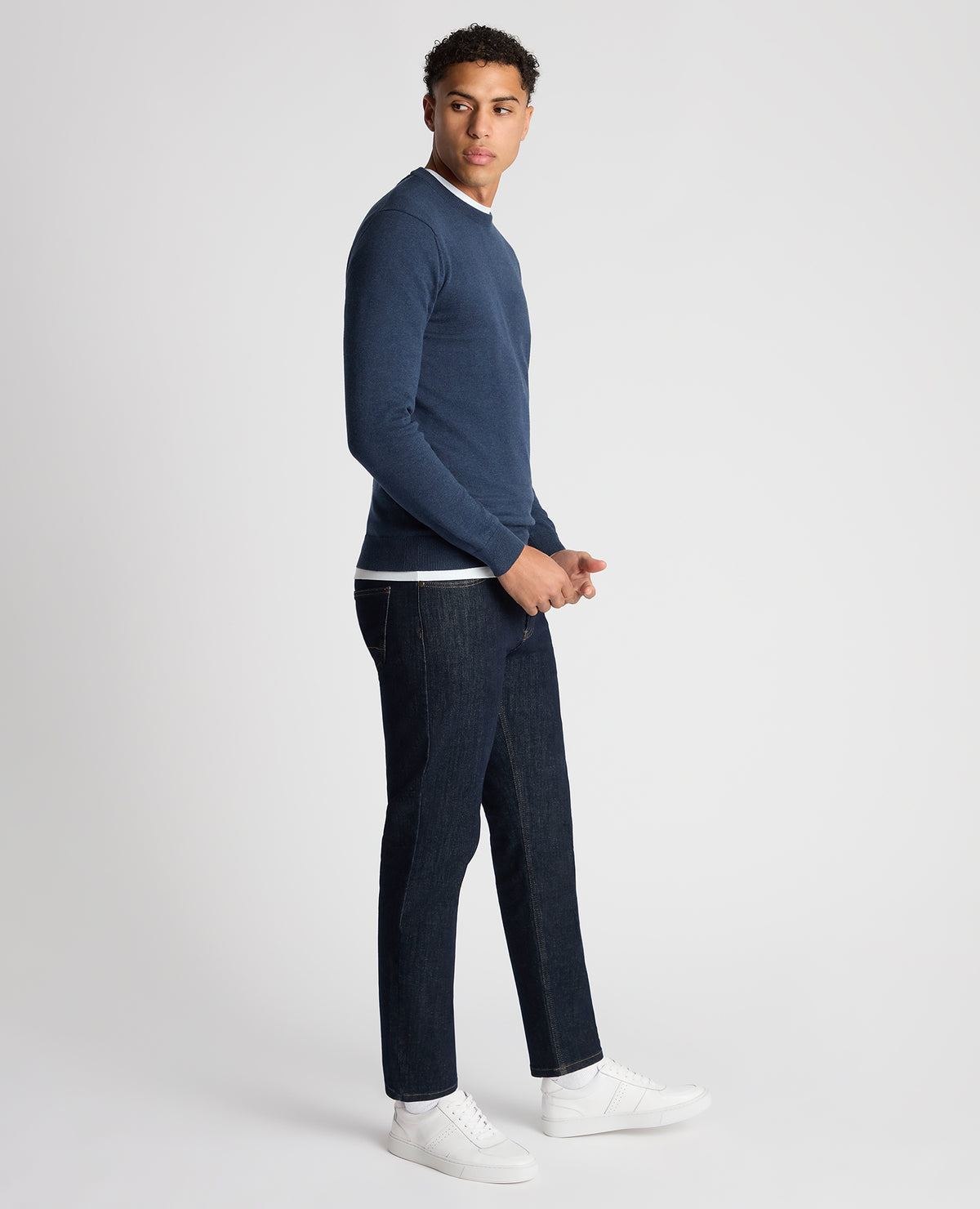 REMUS UOMO : Crew Neck Sweater - Indigo