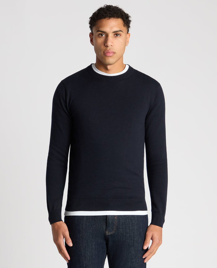 REMUS UOMO : Crew Neck Sweater - Navy