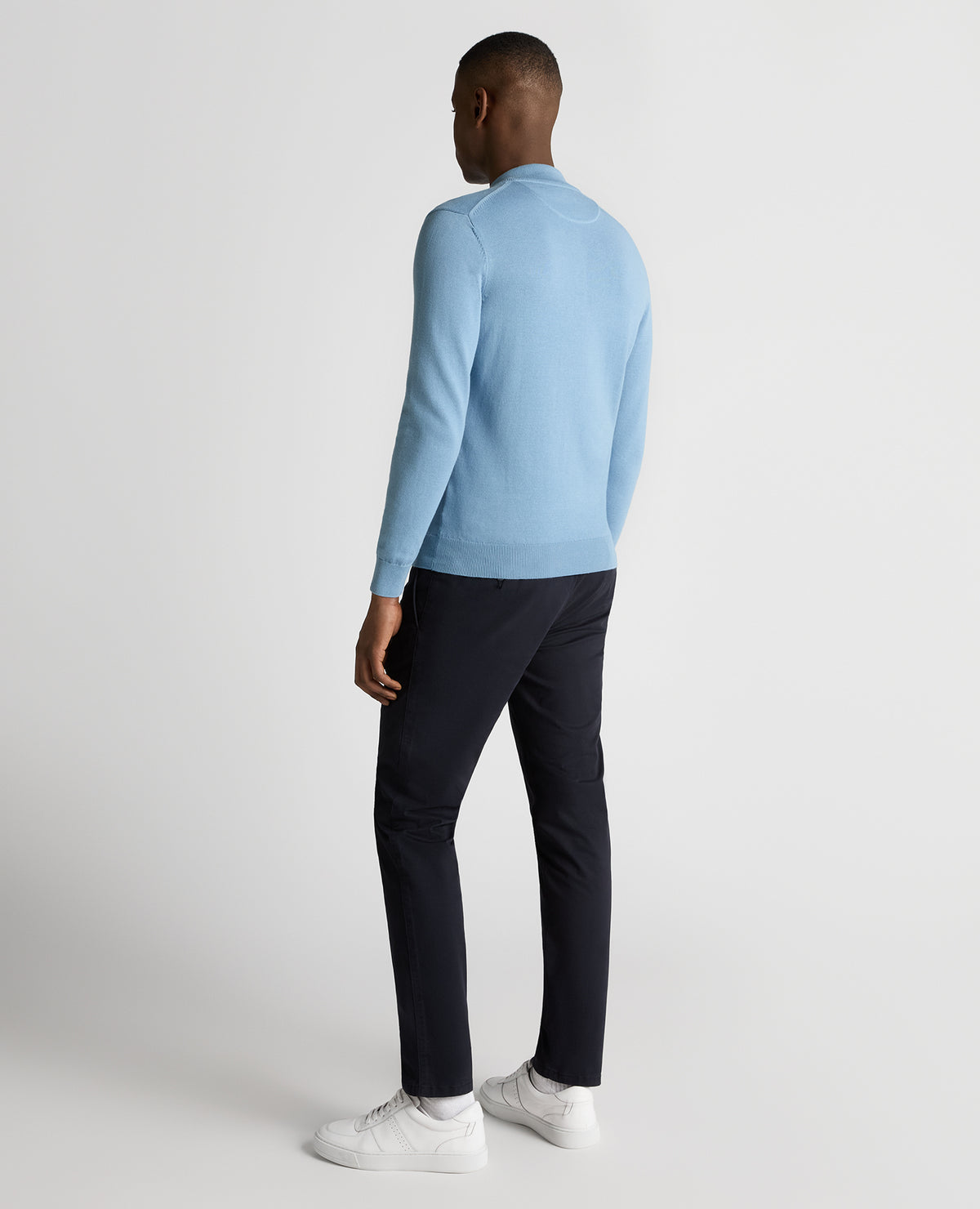 REMUS UOMO : Half Zip Sweater - Sky Blue