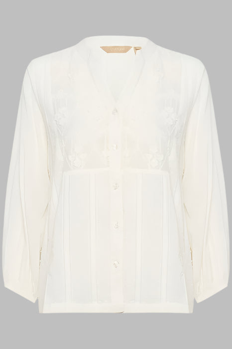 CULTURE Amilla Lace Shirt Blouse - Cream