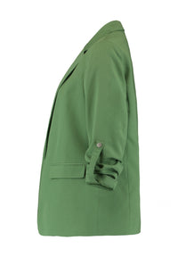 ZABAIONE : Ruched Sleeve Blazer - Green