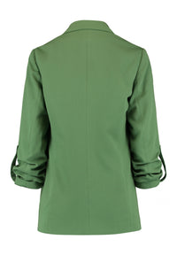 ZABAIONE : Ruched Sleeve Blazer - Green