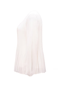 ZABAIONE : Pleated Long Sleeve Blouse - White