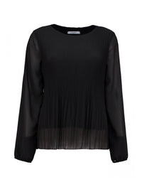 ZABAIONE : Pleated Long Sleeve Blouse - Black