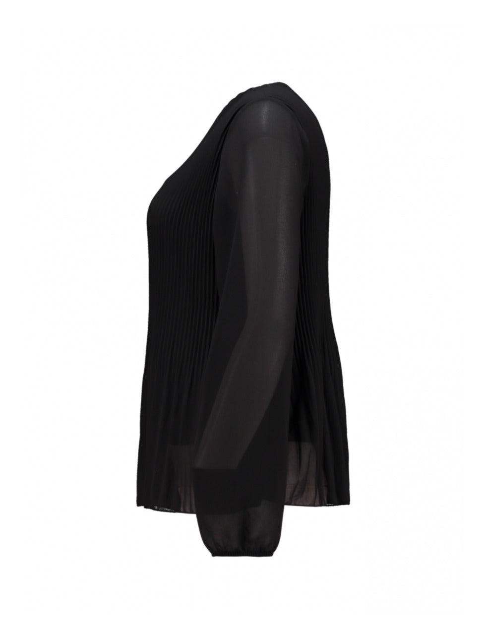 ZABAIONE : Pleated Long Sleeve Blouse - Black