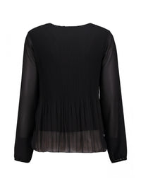 ZABAIONE : Pleated Long Sleeve Blouse - Black