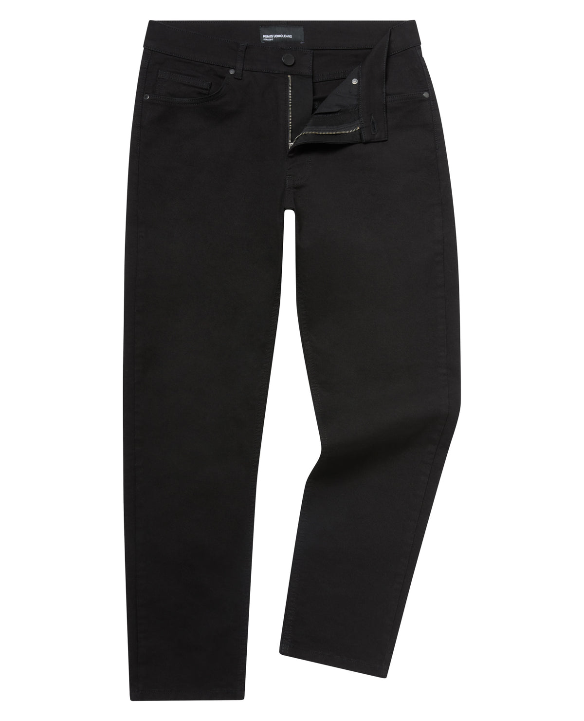 REMUS UOMO : Straight Fit Black Jeans