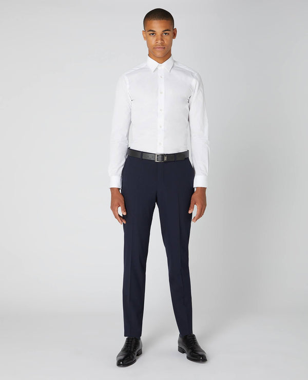 REMUS UOMO : Leroy Dress Trousers with a Belt - Navy