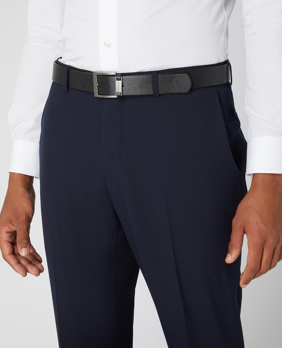 REMUS UOMO : Leroy Dress Trousers with a Belt - Navy