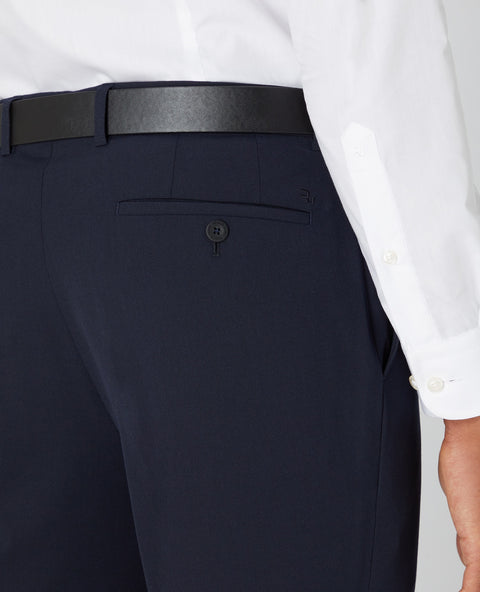 REMUS UOMO : Leroy Dress Trousers with a Belt - Navy