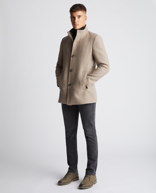 REMUS UOMO Jonah Tailored Coat - Taupe