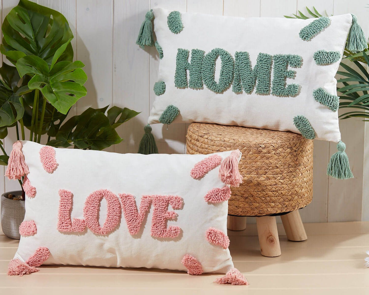 LANGS Home Embroided Tassels Cushion 30x50cm