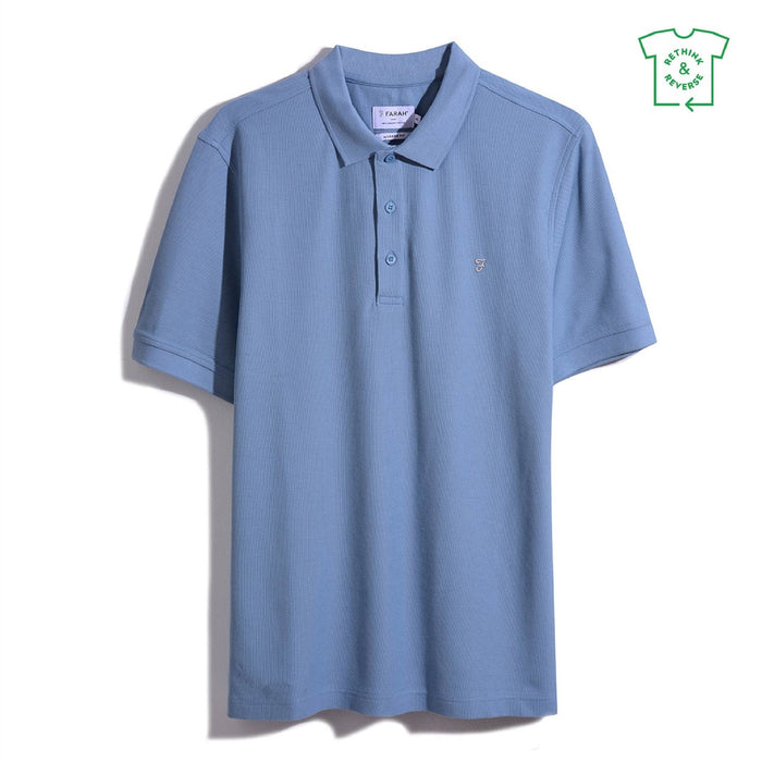 FARAH Cove Polo Shirt - Denim Blue