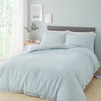 CATHERINE LANSFIELD Oslo Textured Trim Duvet Set - Duck Egg