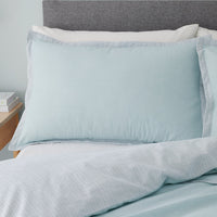 CATHERINE LANSFIELD Oslo Textured Trim Duvet Set - Duck Egg