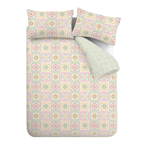 CATHERINE LANSFIELD Crochet Print Duvet Cover Set - Green