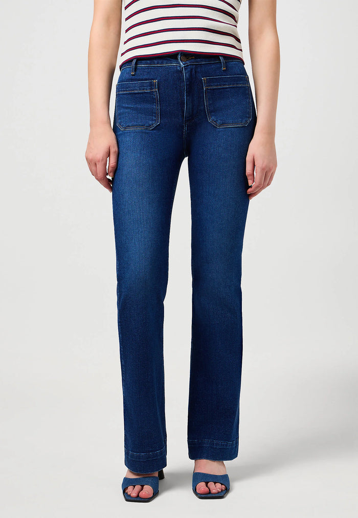 WRANGLER : Flared Jeans - Indigo