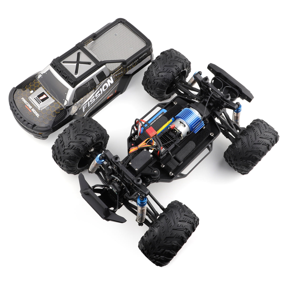 s-idee® Black RC Monster Truck 1:12 2.4GHZ 40Km/h Brushed