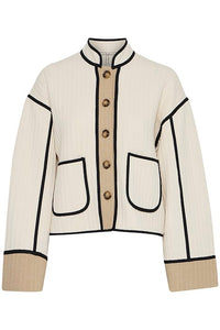 ICHI Kate Quilted Jacket - Almond