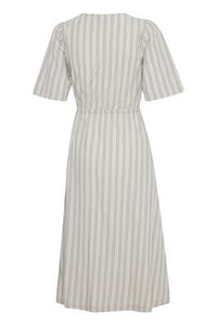 ICHI : Vasilia Wrap Dress - Silver Gray