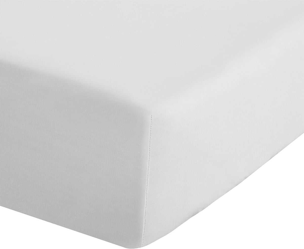 CATHERINE LANSFIELD Easy Iron Percale Fitted Sheet -White