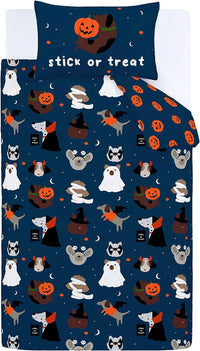 CATHERINE LANSFIELD : Halloween Dogs Glow in The Dark Duvet Set