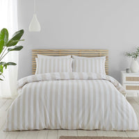 CATHERINE LANSFIELD Cove Stripe Duvet Cover Set - Natural