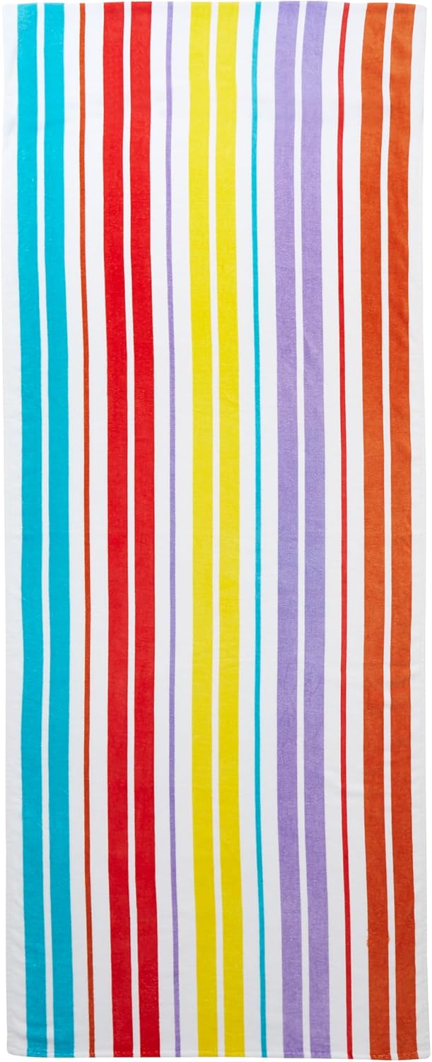 CATHERINE LANSFIELD Rainbow Stripe Beach Lounger Towel