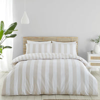 CATHERINE LANSFIELD Cove Stripe Duvet Cover Set - Natural