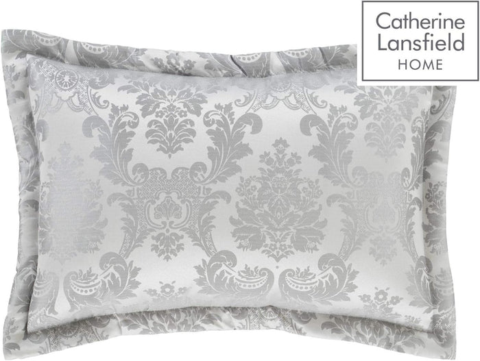 CATHERINE LANSFIELD : Damask Jacquard Quilted PillowSham Pair - Silver