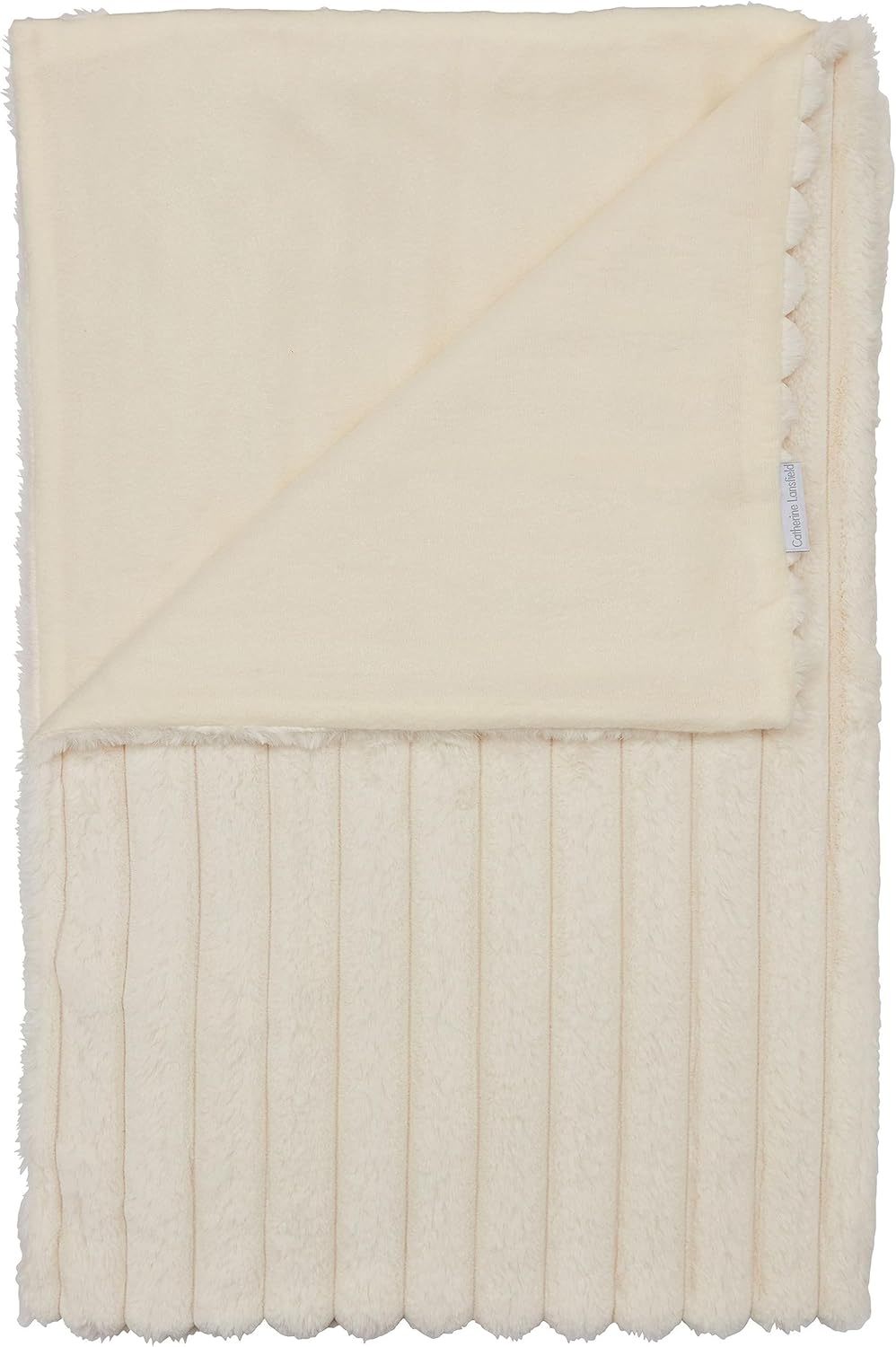 CATHERINE LANSFIELD : Cosy Ribbed Blanket Throw - Cream