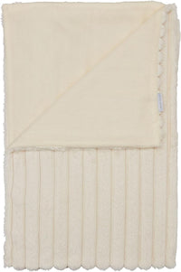 CATHERINE LANSFIELD : Cosy Ribbed Blanket Throw - Cream