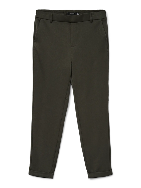 VERO MODA Maya Mid Waist Trousers - Khaki