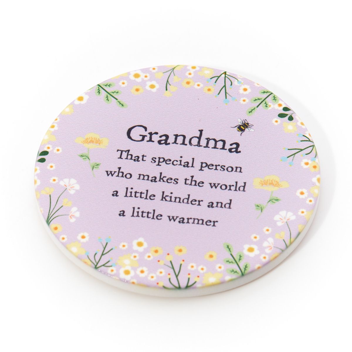 LANGS : Floral Grandma Set of 4 Round Coasters in a Box