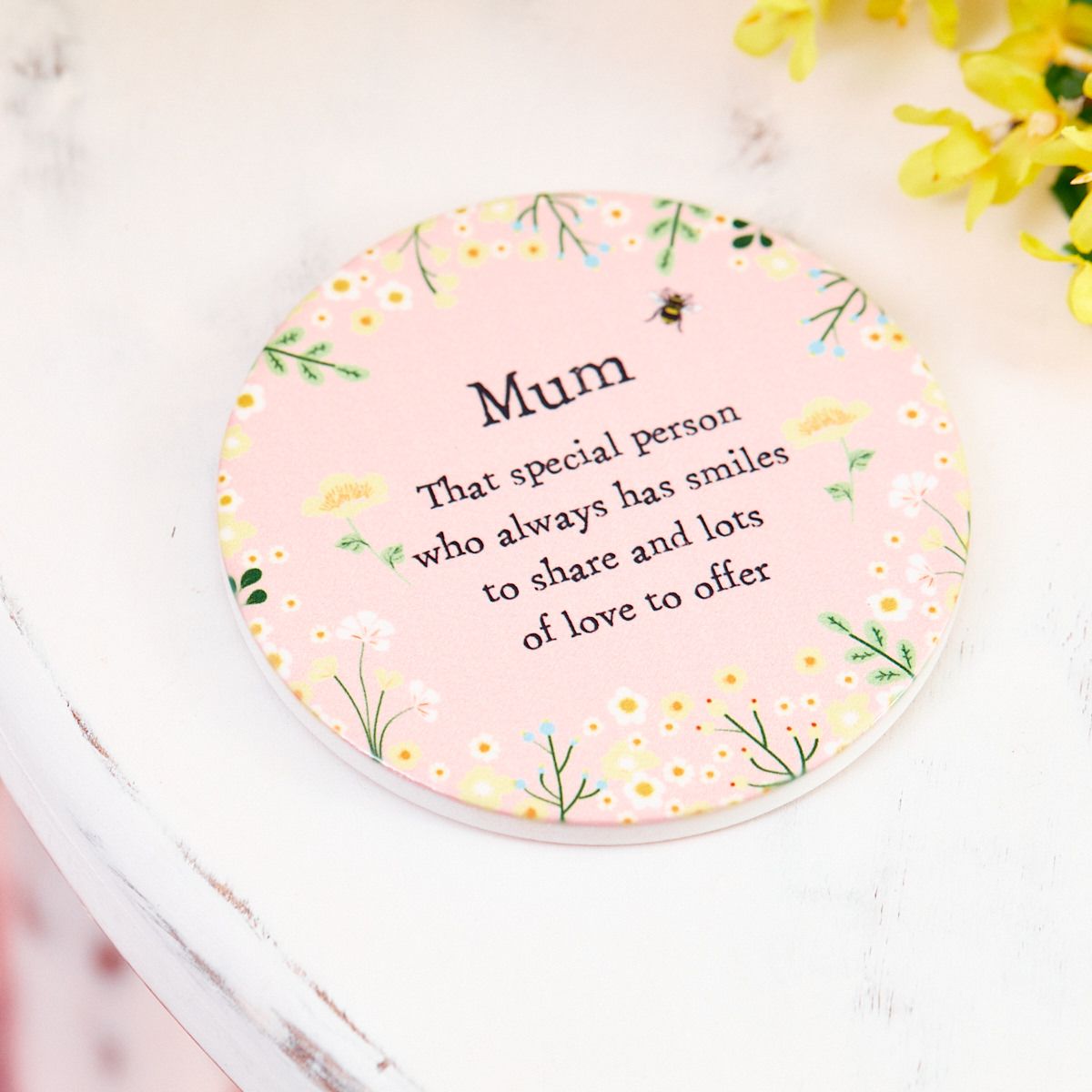 LANGS : Mom Floral Set of 4 Round Coasters in a Box