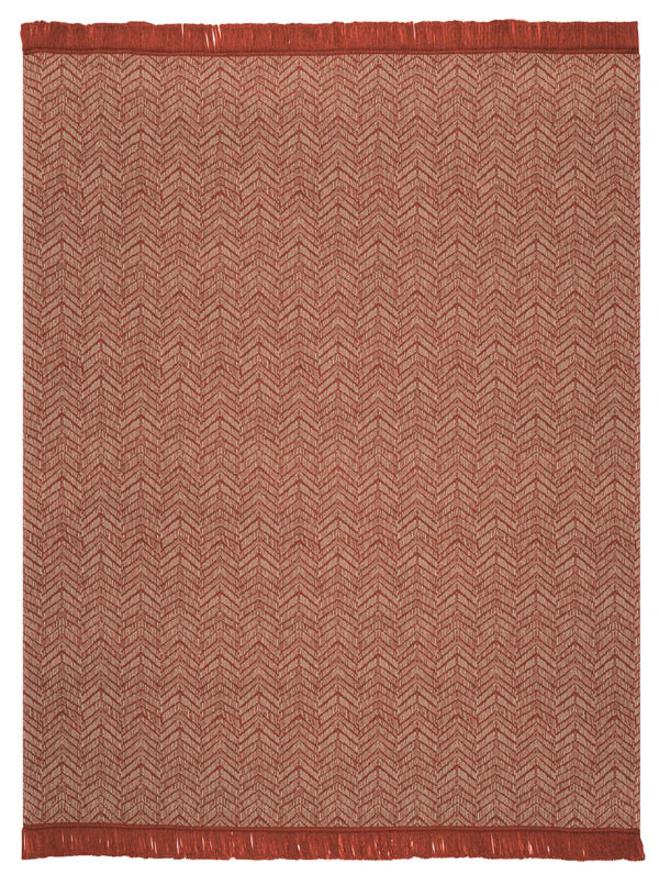 BIEDERLACK : Cotton Home - Chevron Terracotta Throw - 140x180