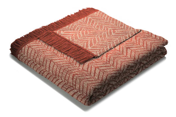 BIEDERLACK : Cotton Home - Chevron Terracotta Throw - 140x180