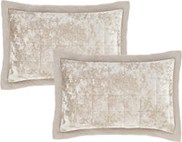 CATHERINE LANSFIELD : Crushed Velvet Natural PillowSham Pair