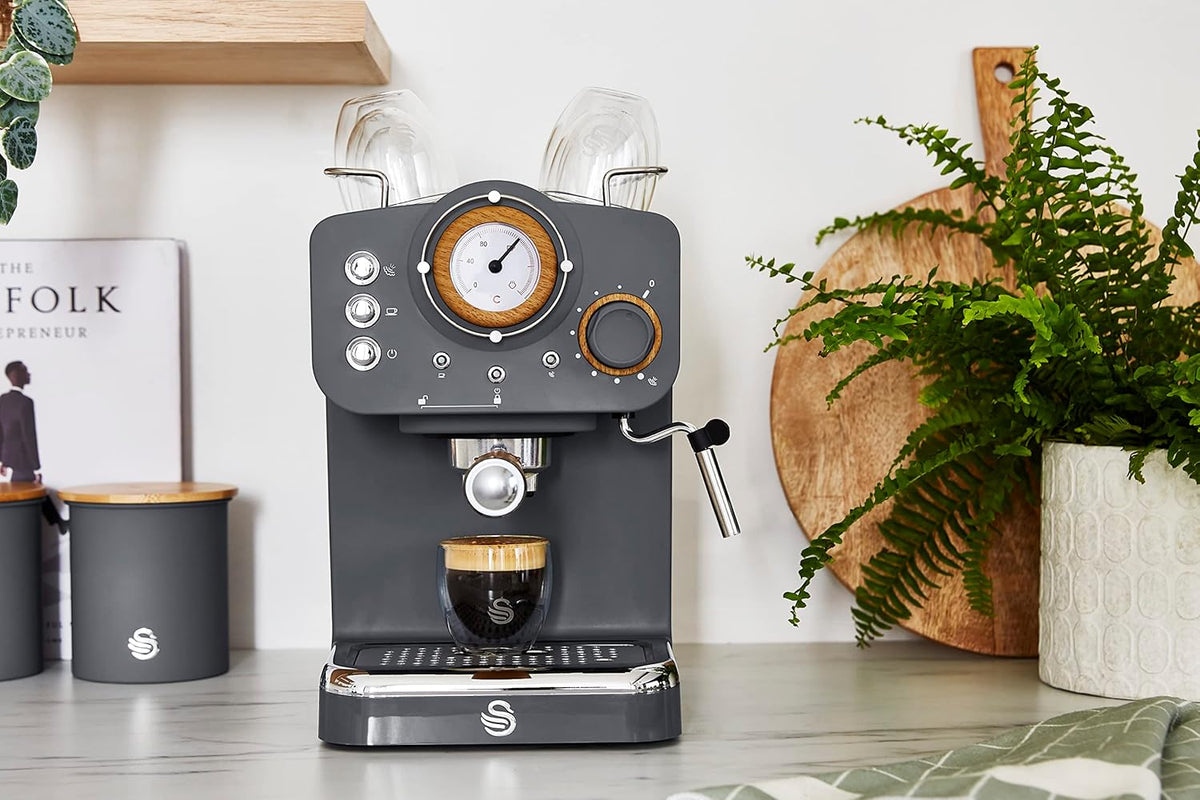 SWAN : Nordic Espresso Coffee Machine - Grey