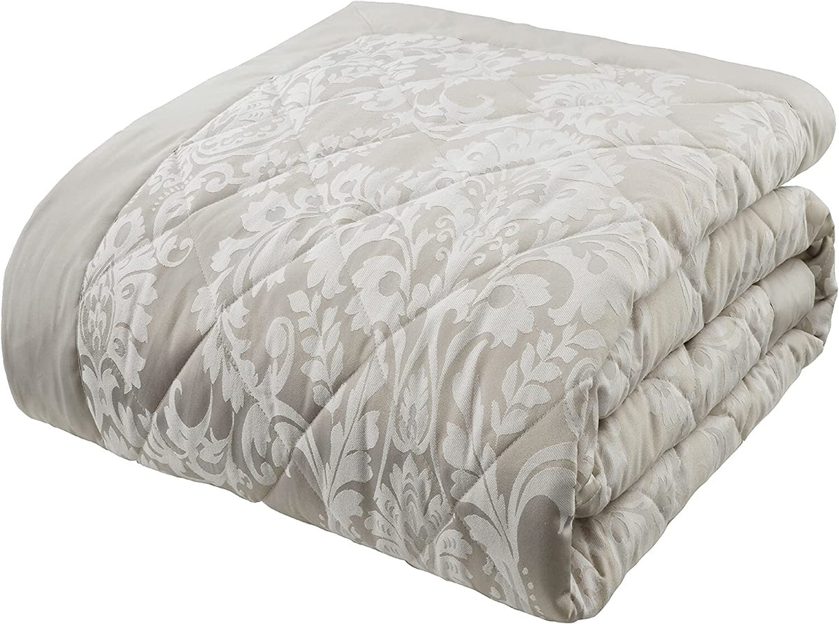 CATHERINE LANSFIELD Classic Damask Natural Bedspread - Cream