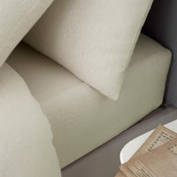 CATHERINE LANSFIELD Brushed Cotton Fitted Sheet - Cream