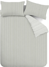 CATHERINE LANSFIELD Brushed Cotton Stripe Reversible Duvet Cover Set