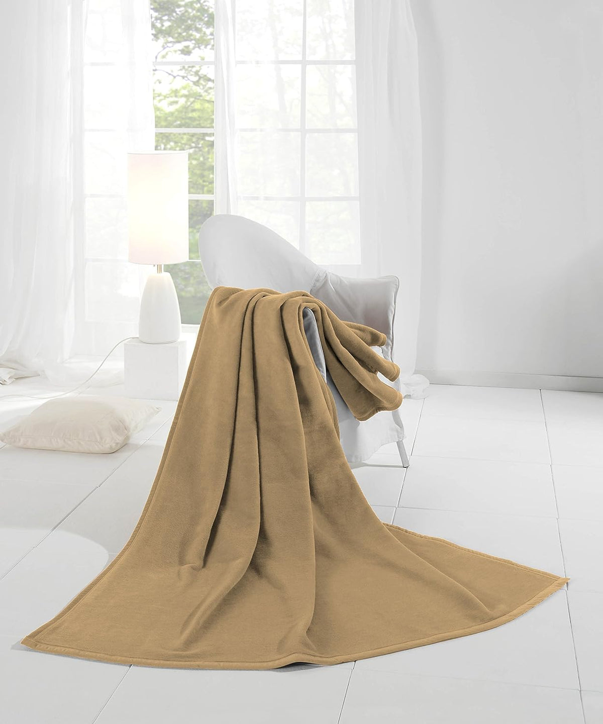 BIEDERLACK : Cotton Home Plain Throw - 150x200 - Camel