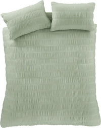 CATHERINE LANSFIELD Seersucker Duvet Cover Set - Sage Green