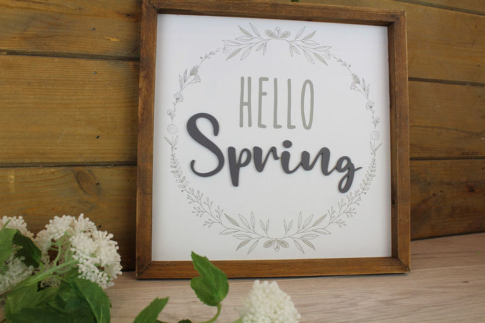 LANGS : Hello Spring Framed Plaque