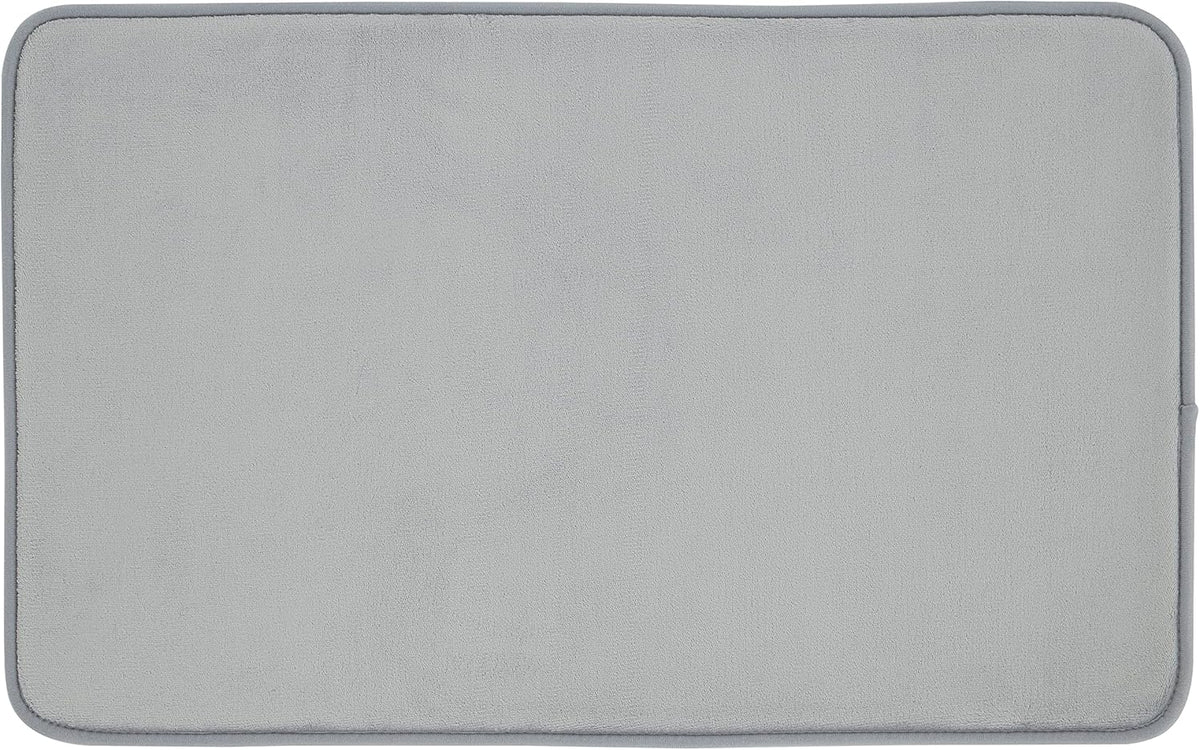 CATHERINE LANSFIELD : Anti-Bacterial Memory Foam Bath Mat - Silver Grey