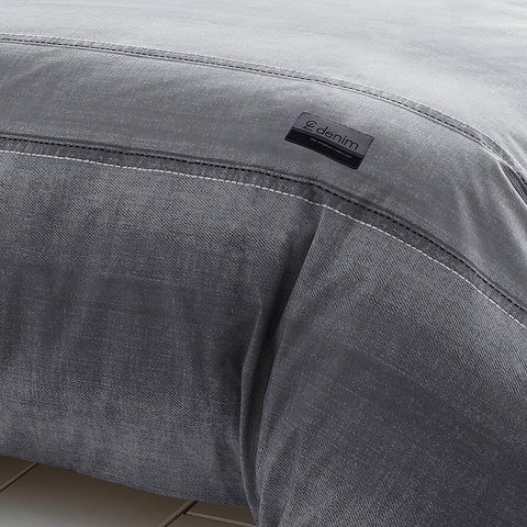 CATHERINE LANSFIELD Grey Denim Duvet Set