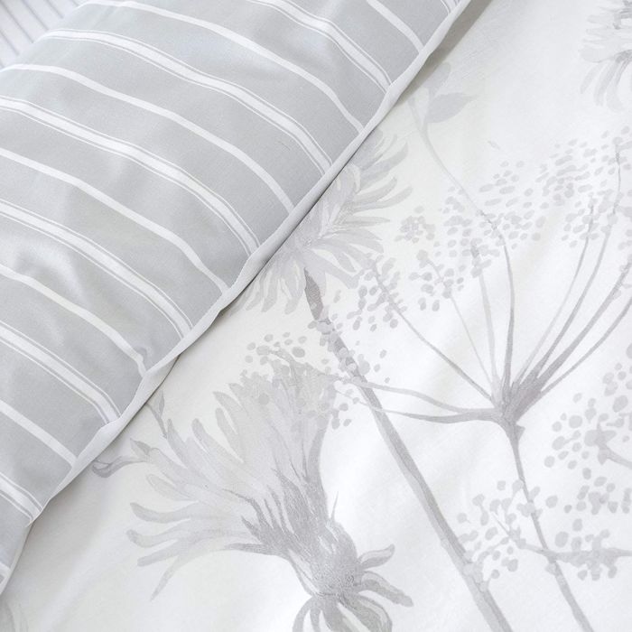 CATHERINE LANSFIELD Meadowsweet Floral Duvet Cover Set - White/Grey