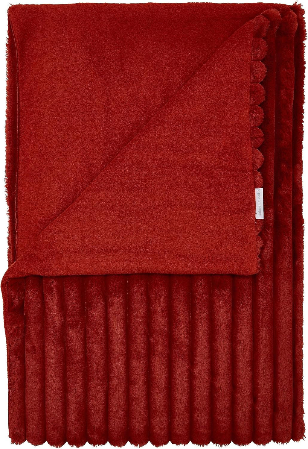 CATHERINE LANSFIELD : Cosy Ribbed Blanket Throw - Burnt Orange